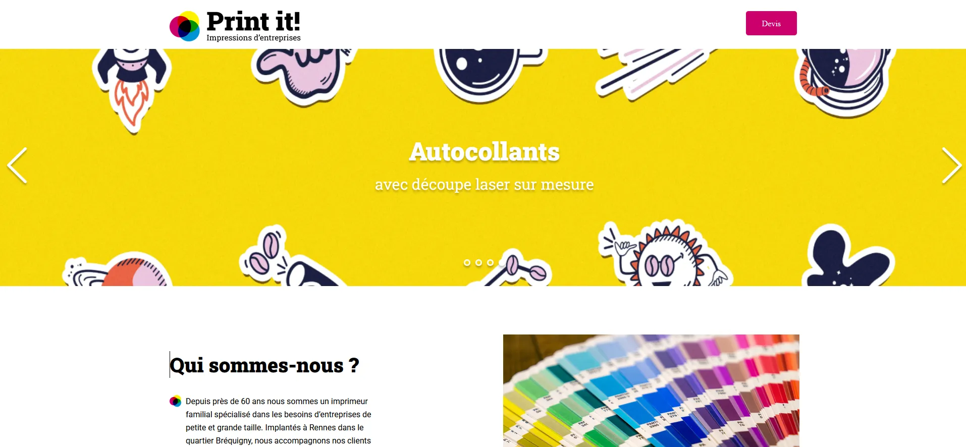 Création d’un carrousel interactif pour le site Print It - aperçu du projet