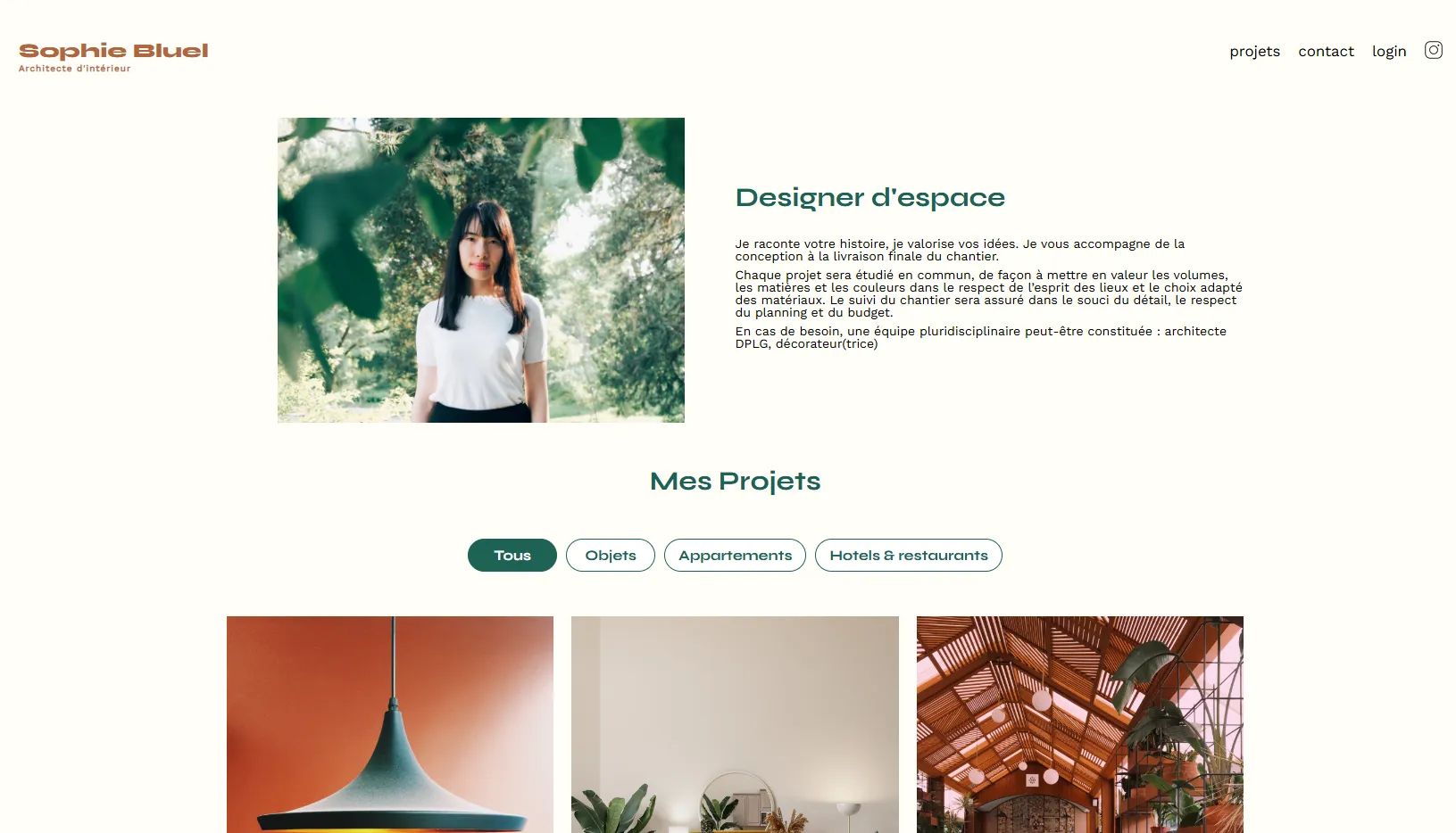 Portfolio d’une architecte d’intérieur Sophie Bluel - aperçu du projet