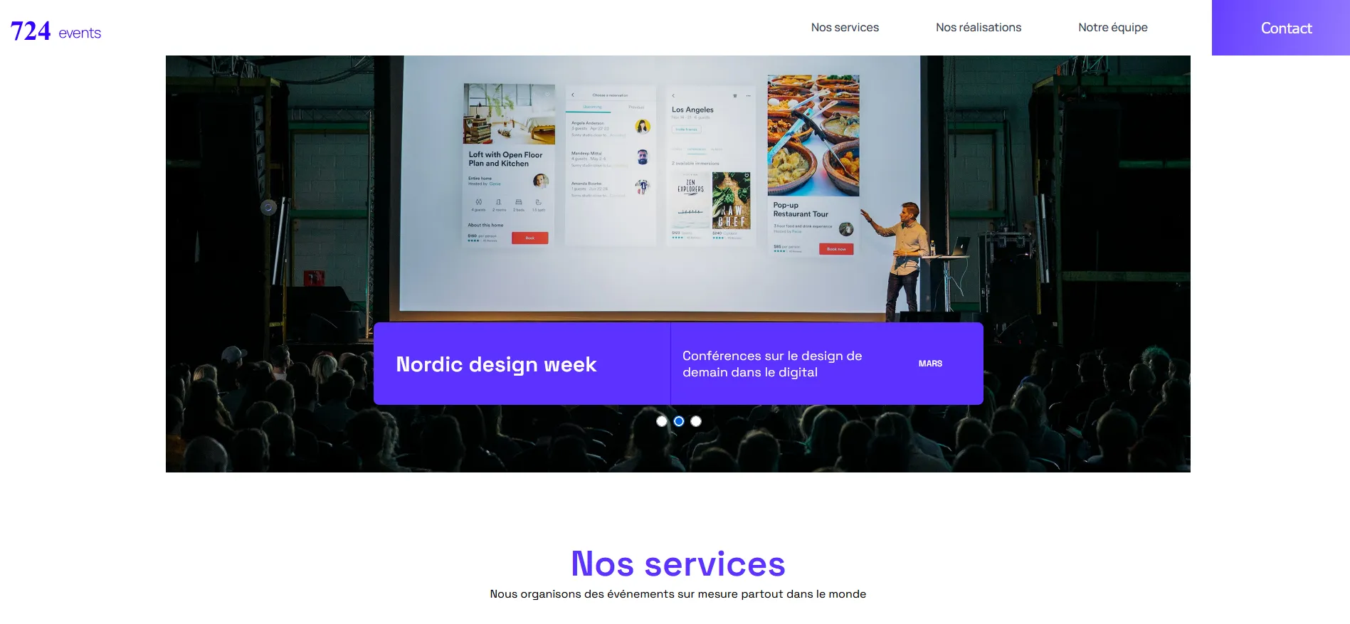 Débogage et finalisation du site one‑page 724events - aperçu du projet