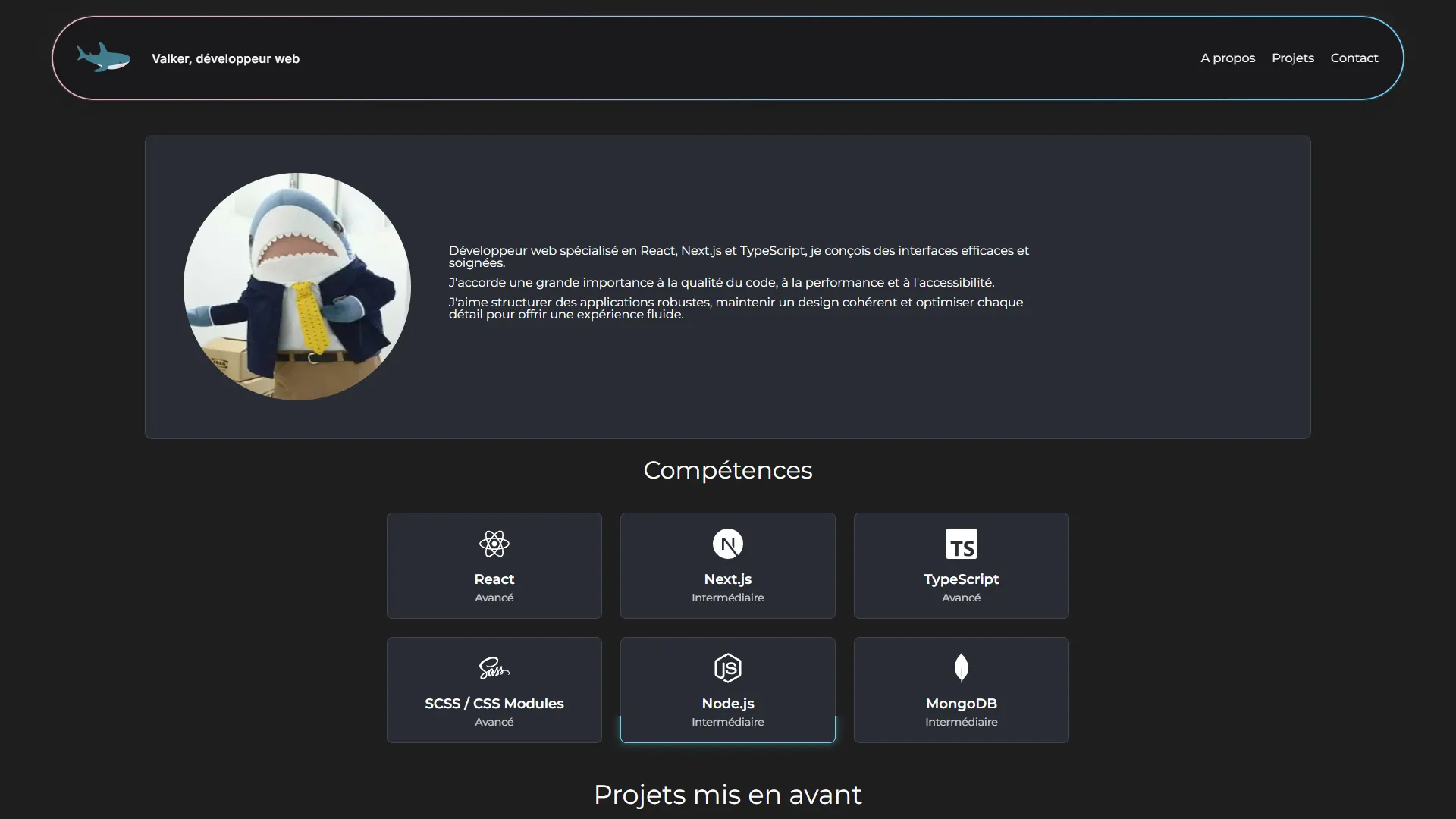 Création de mon e‑portfolio - aperçu du projet